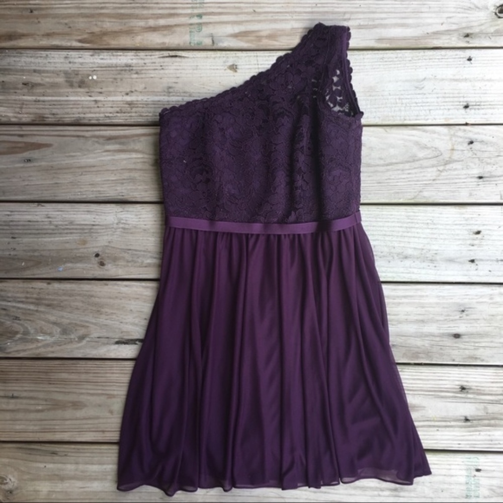 David's Bridal Plum Bridesmaid Dress Sz 8